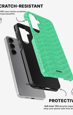 Samsung Galaxy S25 Tough Case – Turquoise Snake - View 2
