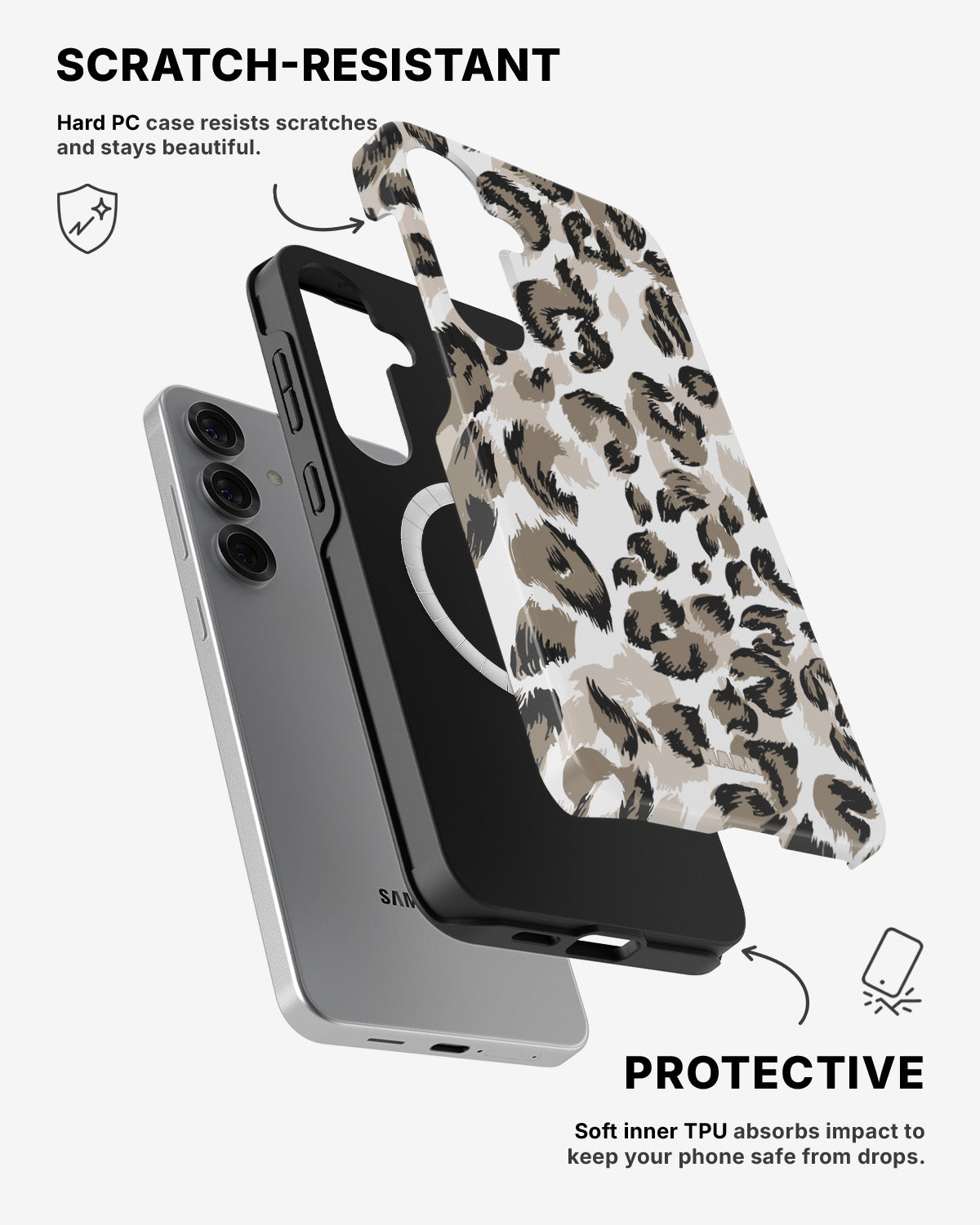 Samsung Galaxy S25 Tough Case – Snow Leopard - View 2