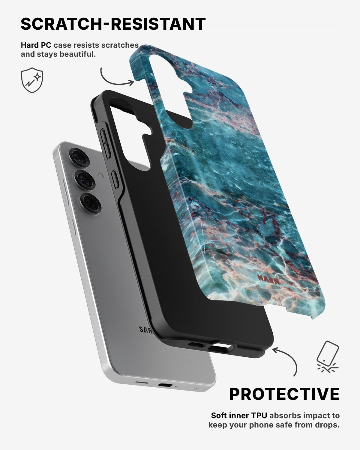 Samsung Galaxy S25 Tough Case – Icy Marble - View 2