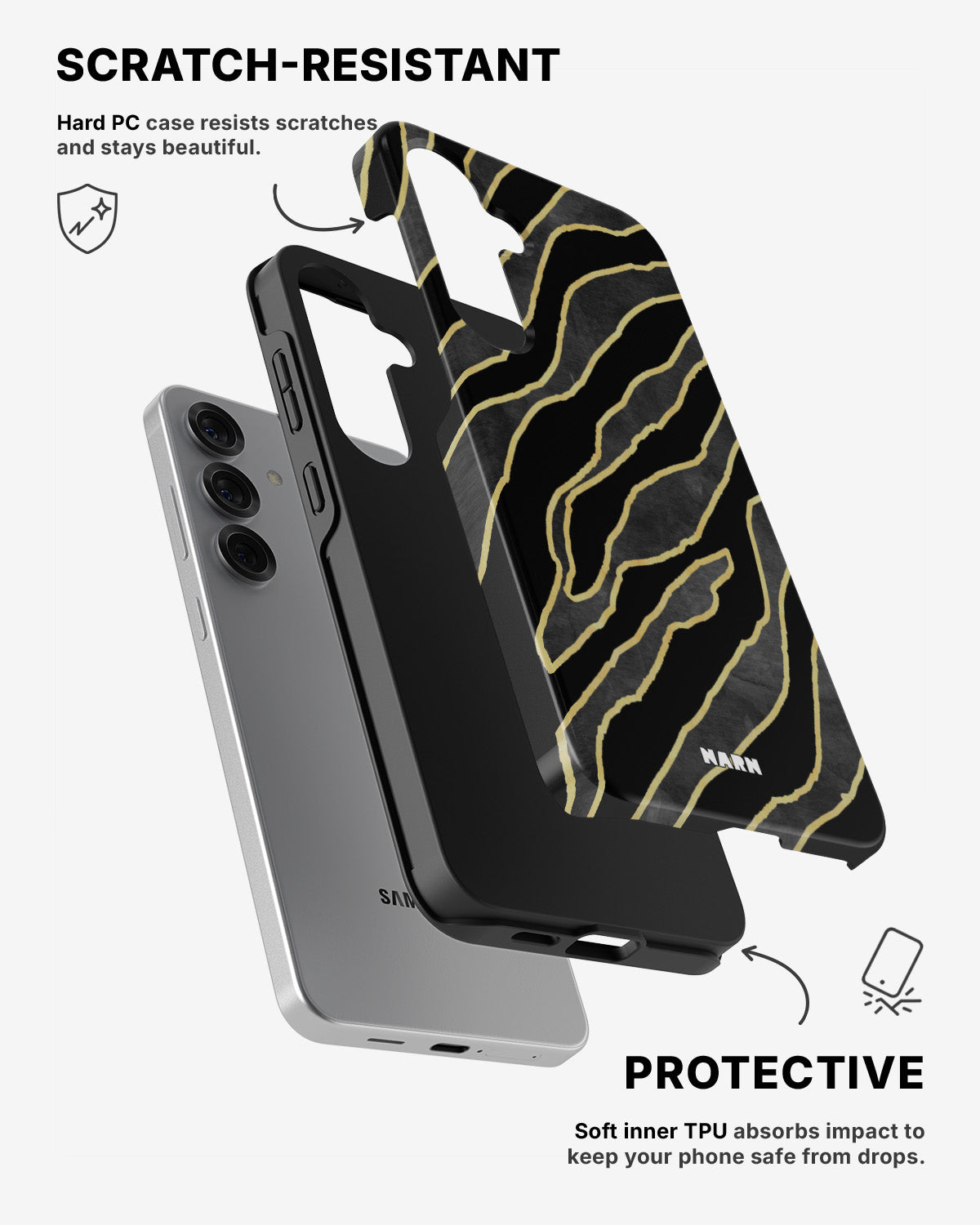 Samsung Galaxy S25 Tough Case – Golden Zebra - View 2