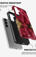 Samsung Galaxy S25 Tough Case – Burgendy Shimmer - View 2