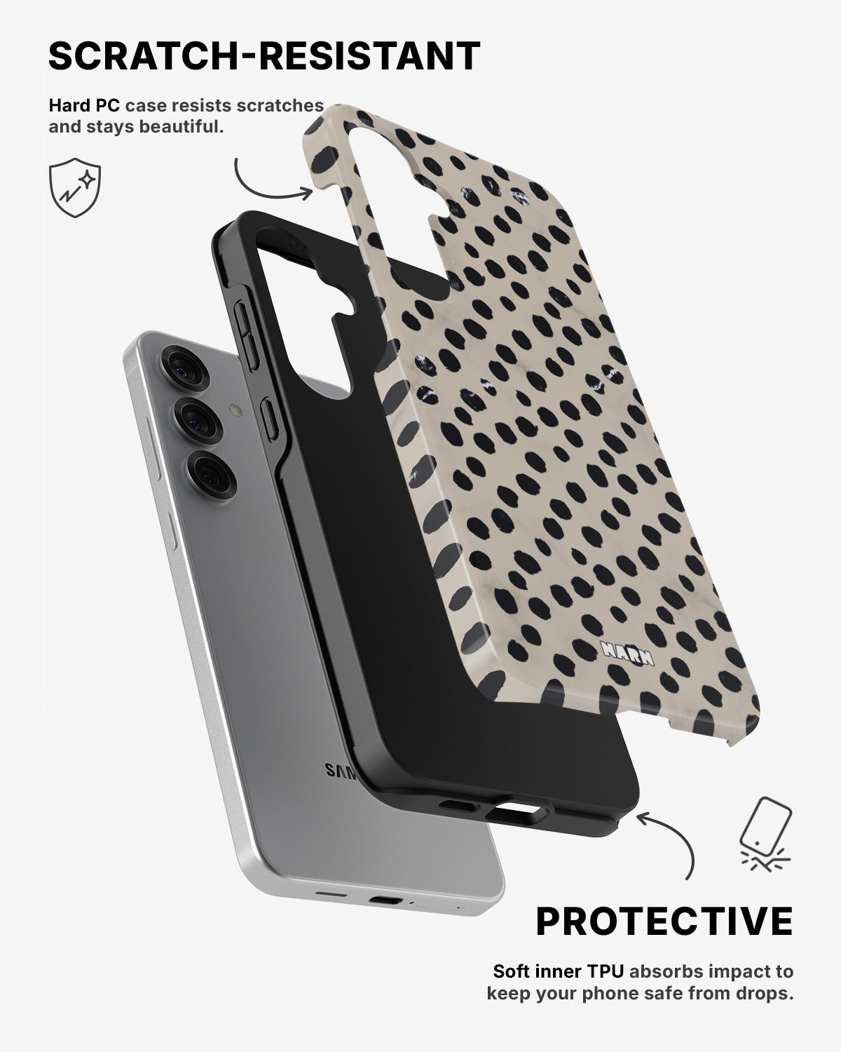 Samsung Galaxy S25 Tough Case – Marble Dots - View 2