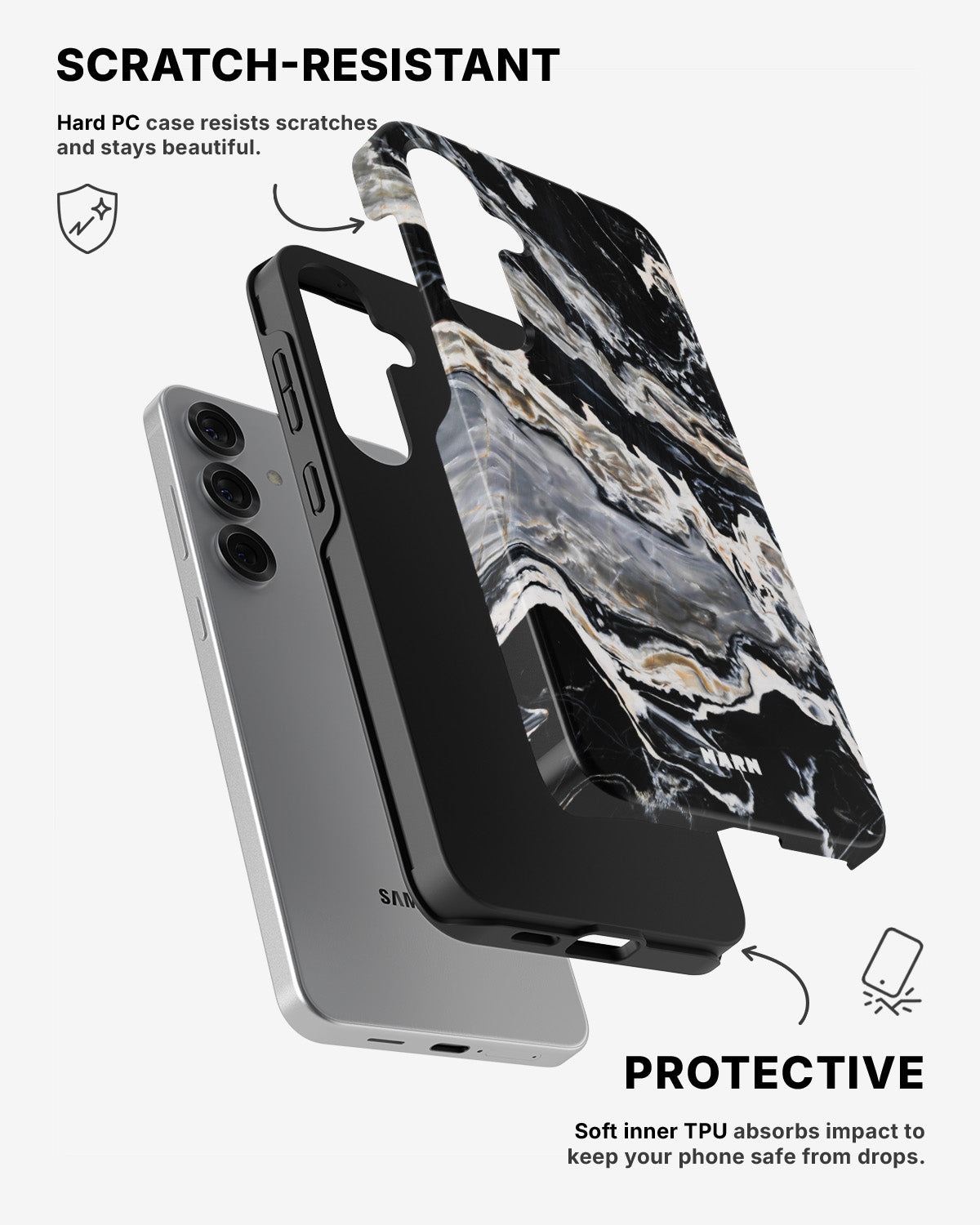 Samsung Galaxy S25 Tough Case – Dark Swirl - View 2
