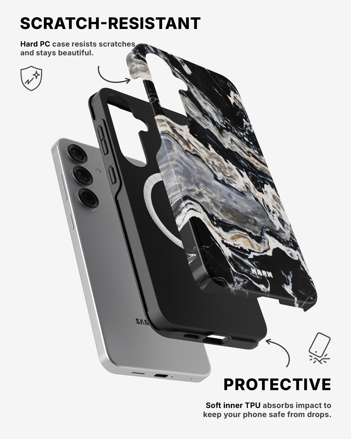 Samsung Galaxy S25 Tough Case – Dark Swirl - View 2