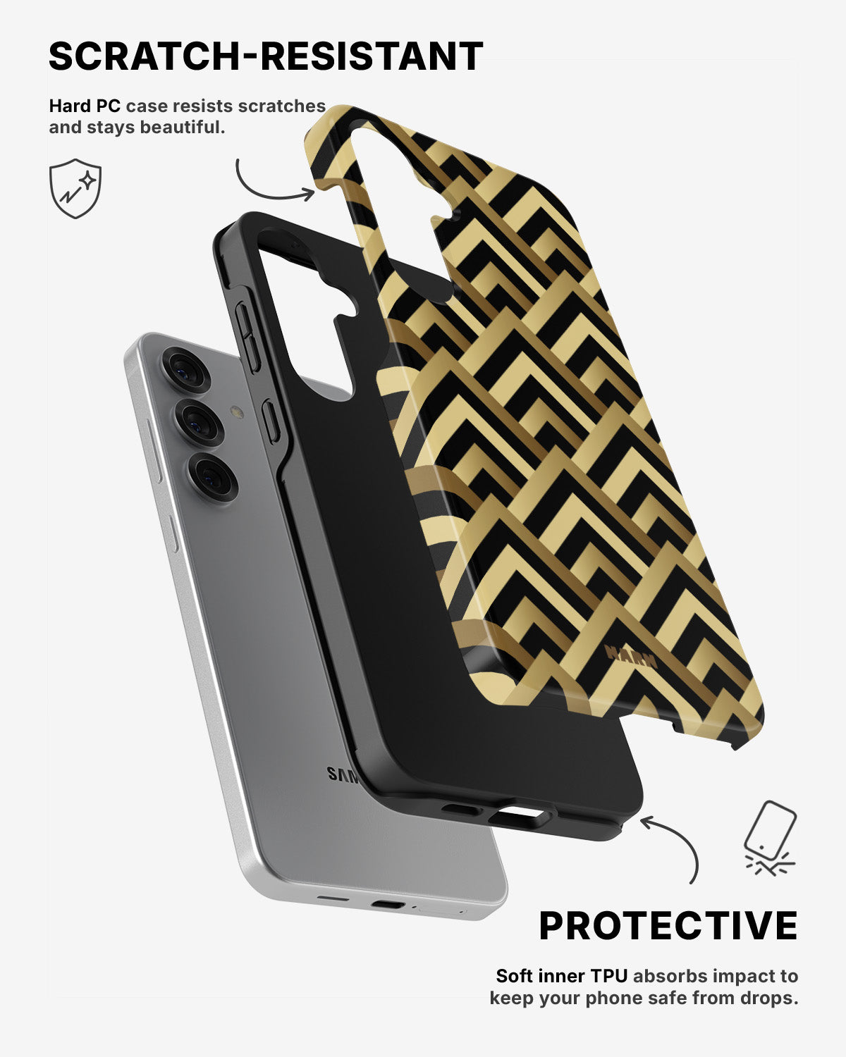 Samsung Galaxy S25 Tough Case – Goldline - View 2