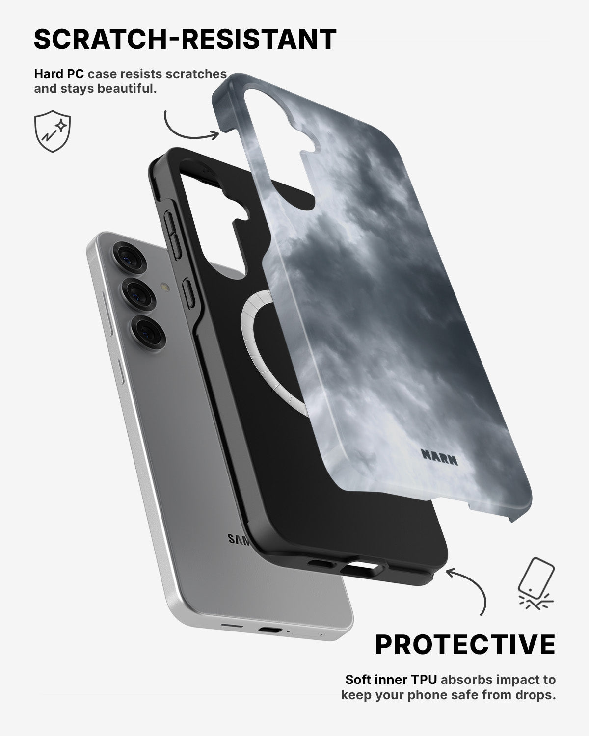 Samsung Galaxy S25 Tough Case – Cloudy - View 2