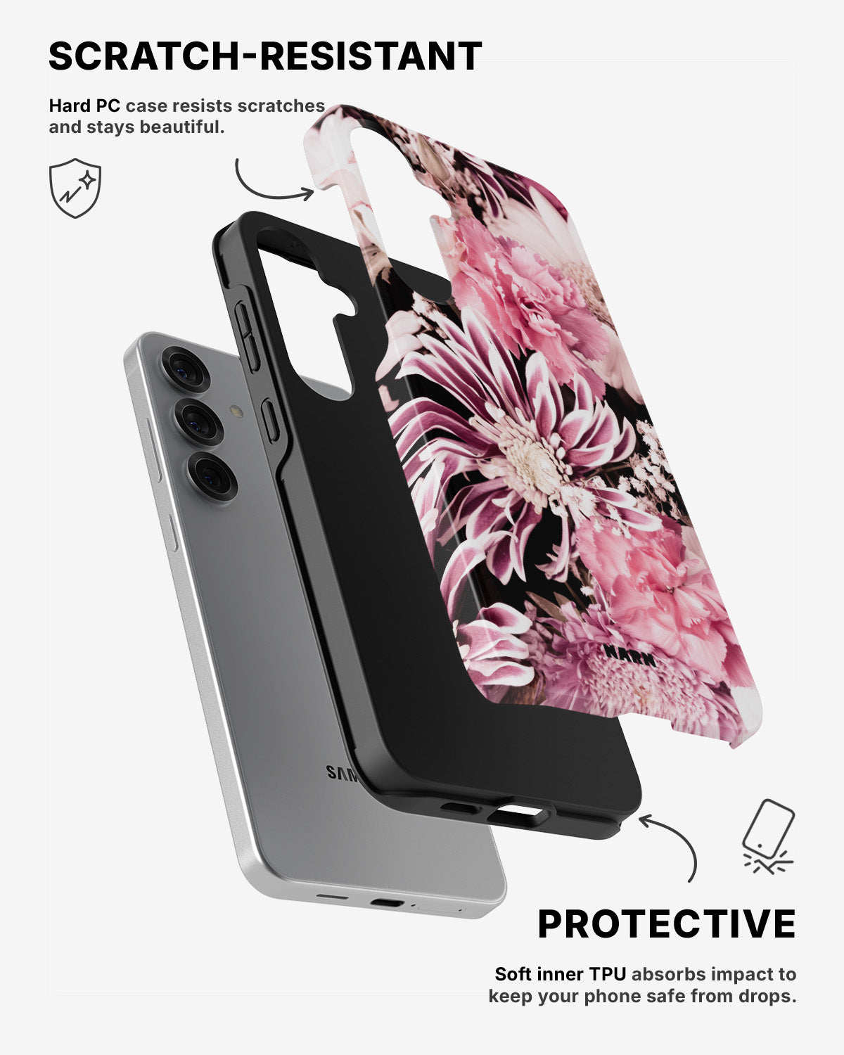 Samsung Galaxy S25 Tough Case – Soft Blossom - View 2