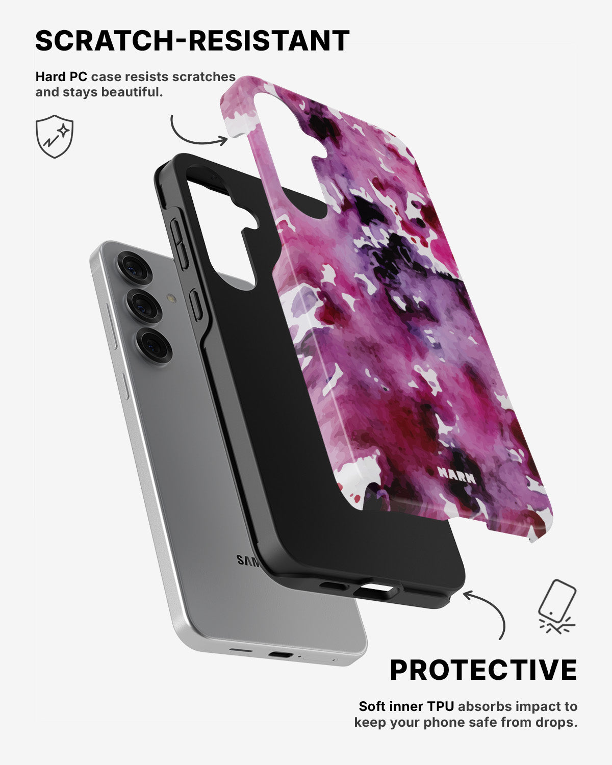 Samsung Galaxy S25 Tough Case – Floral Splash - View 2