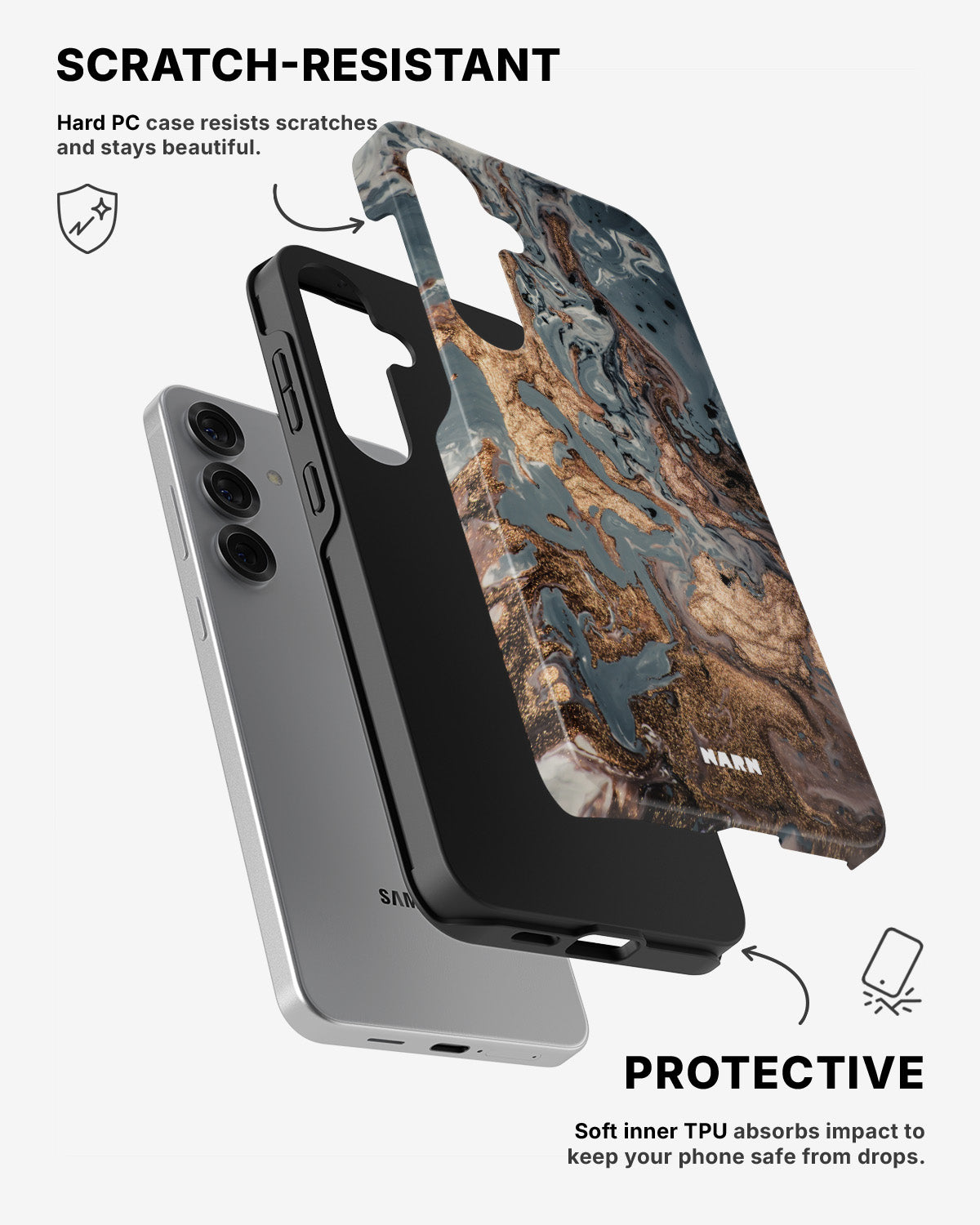 Samsung Galaxy S25 Tough Case – Molten Gold - View 2