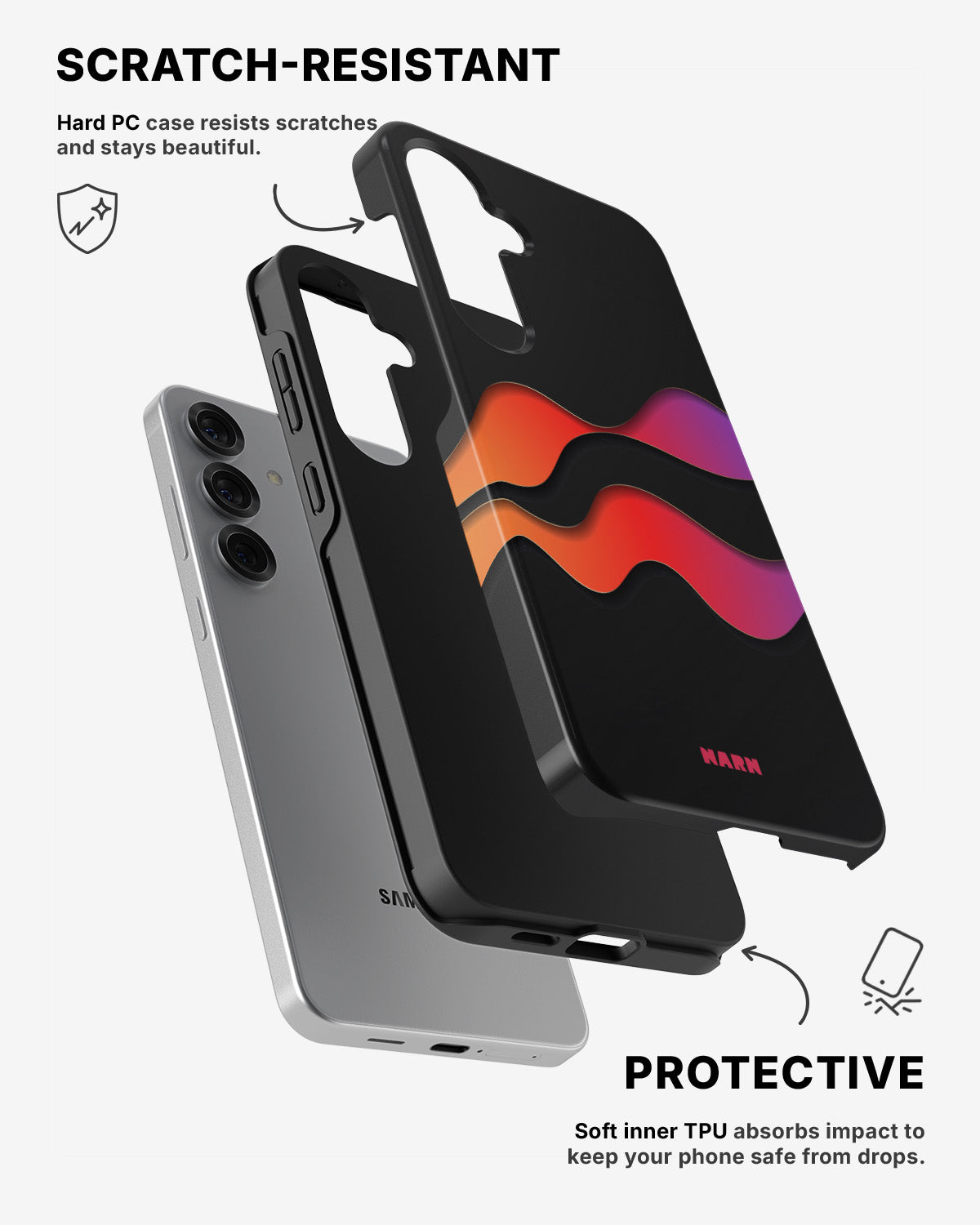 Samsung Galaxy S25 Tough Case – Color Wave - View 2