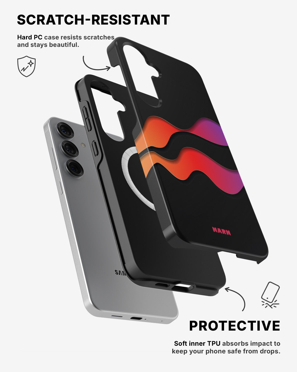 Samsung Galaxy S25 Tough Case – Color Wave - View 2