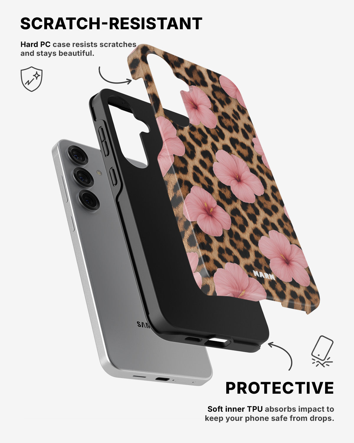 Samsung Galaxy S25 Tough Case – Leopard Flower - View 2