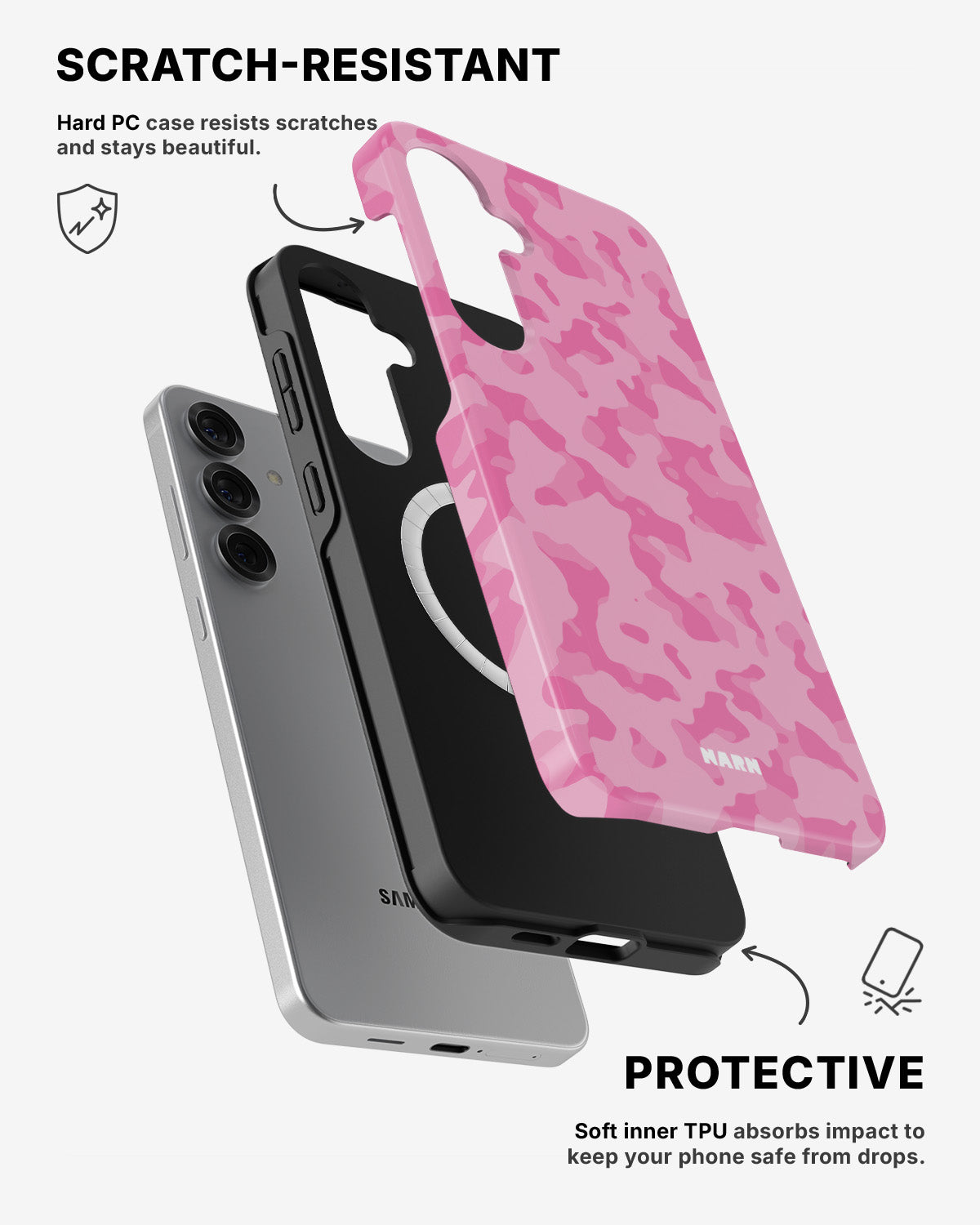 Samsung Galaxy S25 Tough Case – Riot Pink - View 2