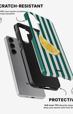 Samsung Galaxy S25 Tough Case – Lemon Stripes - View 2