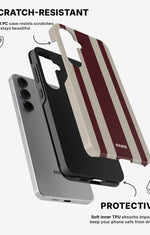 Samsung Galaxy S25 Tough Case – Bordeaux Stripe - View 2