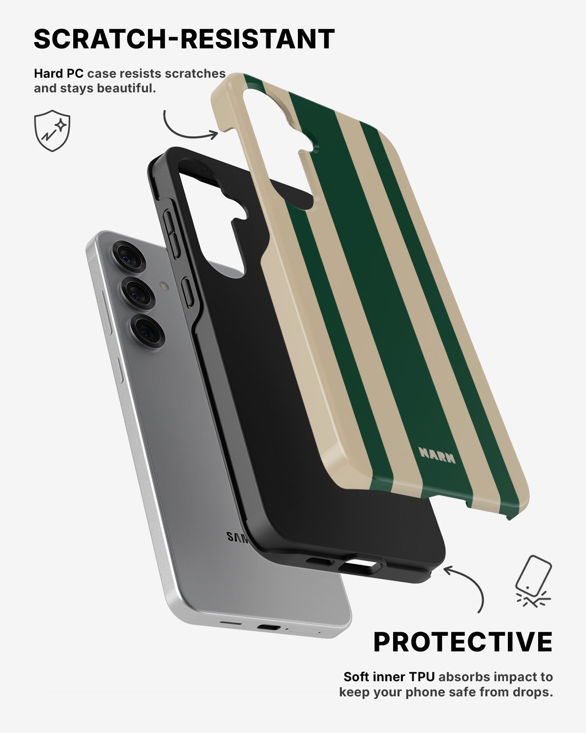 Samsung Galaxy S25 Tough Case – Vert Stripe - View 2