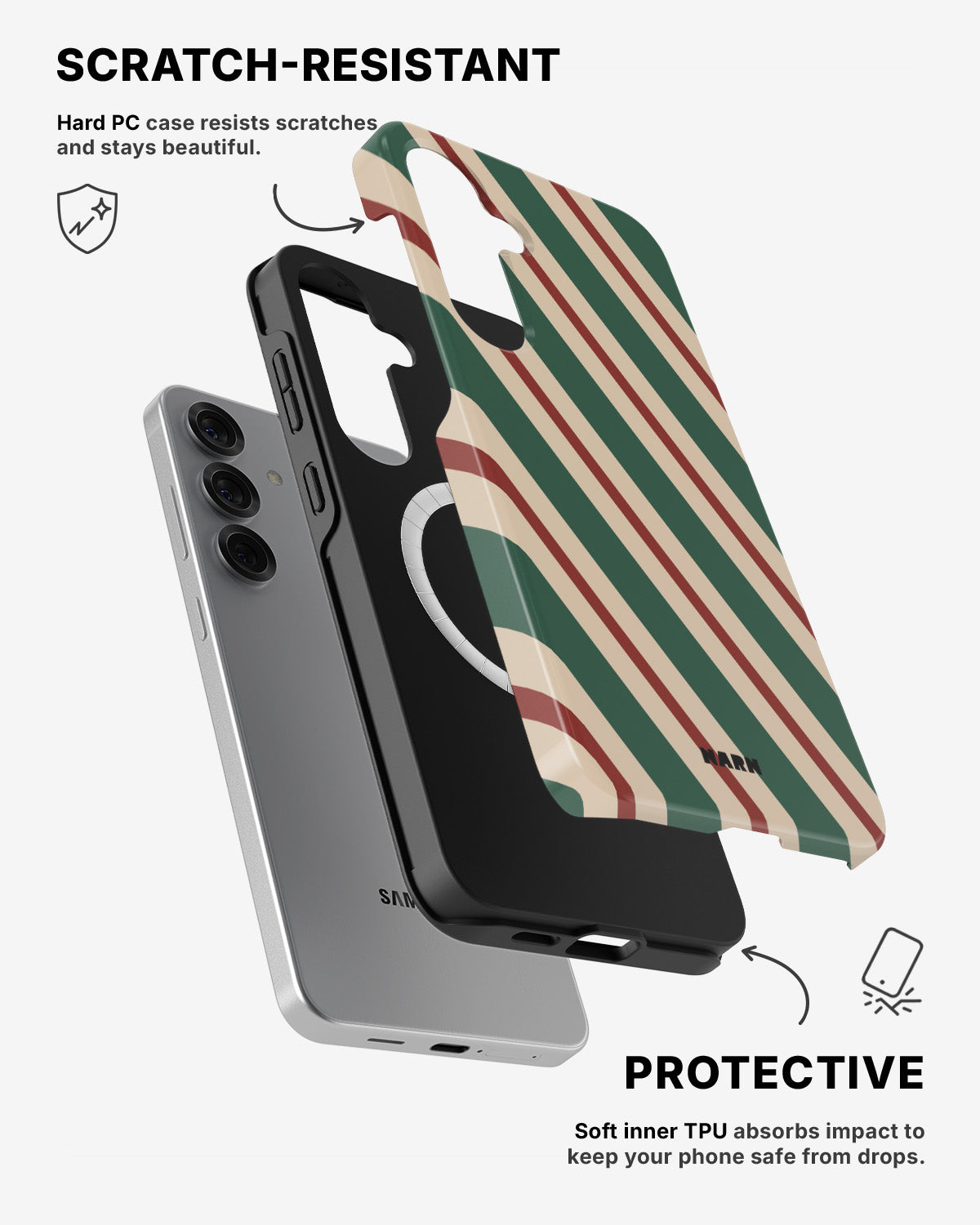 Samsung Galaxy S25 Tough Case – Candy Stripe - View 2