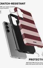 Samsung Galaxy S25 Tough Case – Cranberry Stripe - View 2