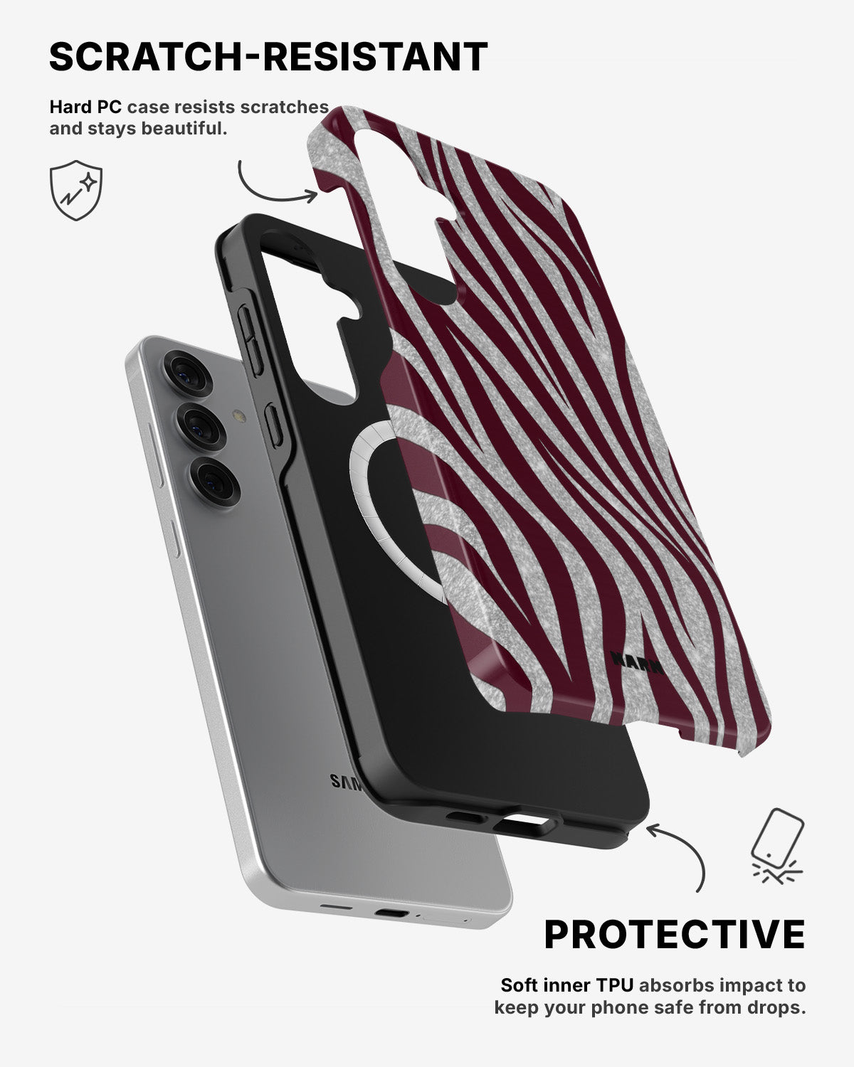 Samsung Galaxy S25 Tough Case – Velvet Zebra - View 2