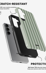 Samsung Galaxy S25 Tough Case – Sage Stripes - View 2
