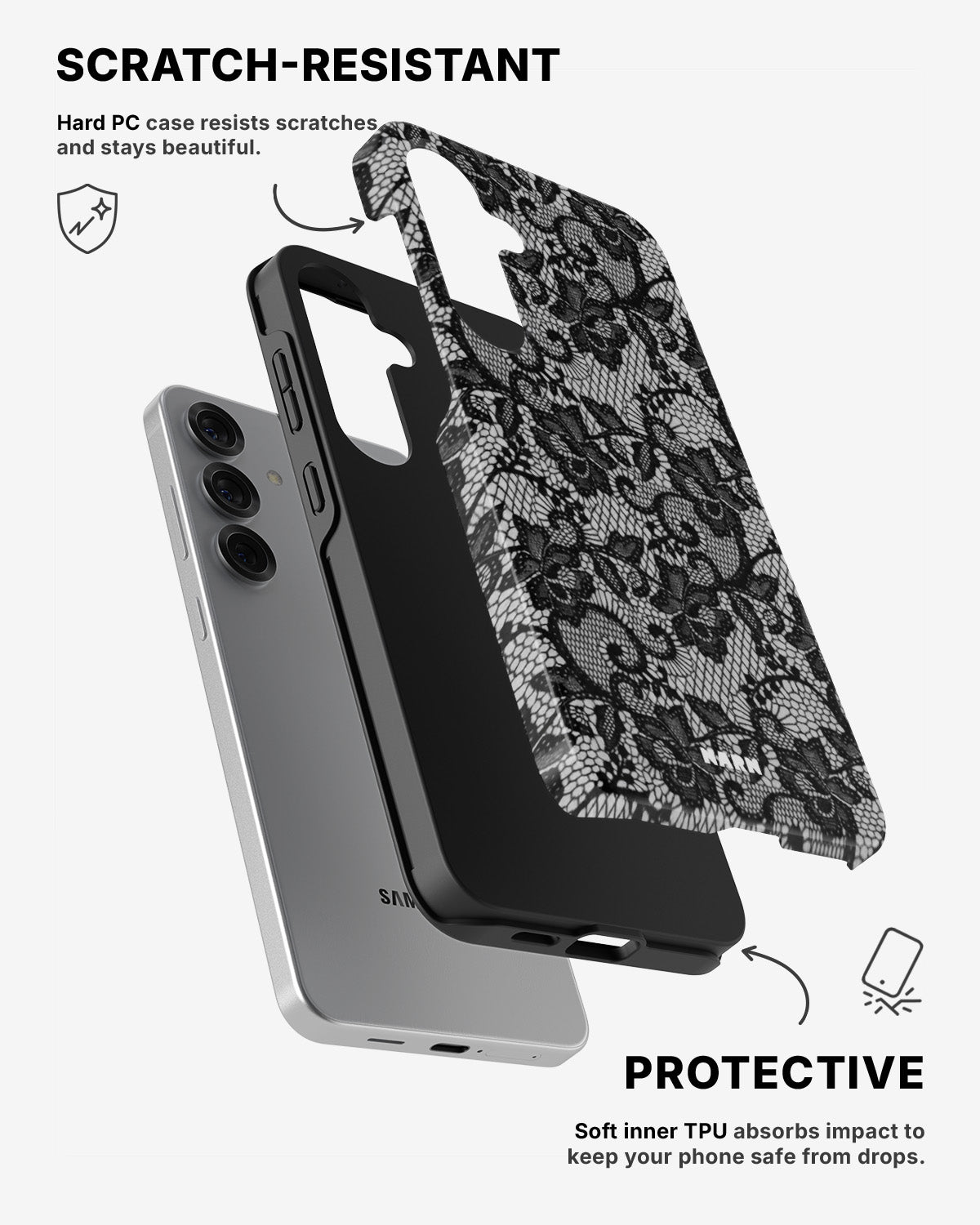 Samsung Galaxy S25 Tough Case – Midnight Lace - View 2