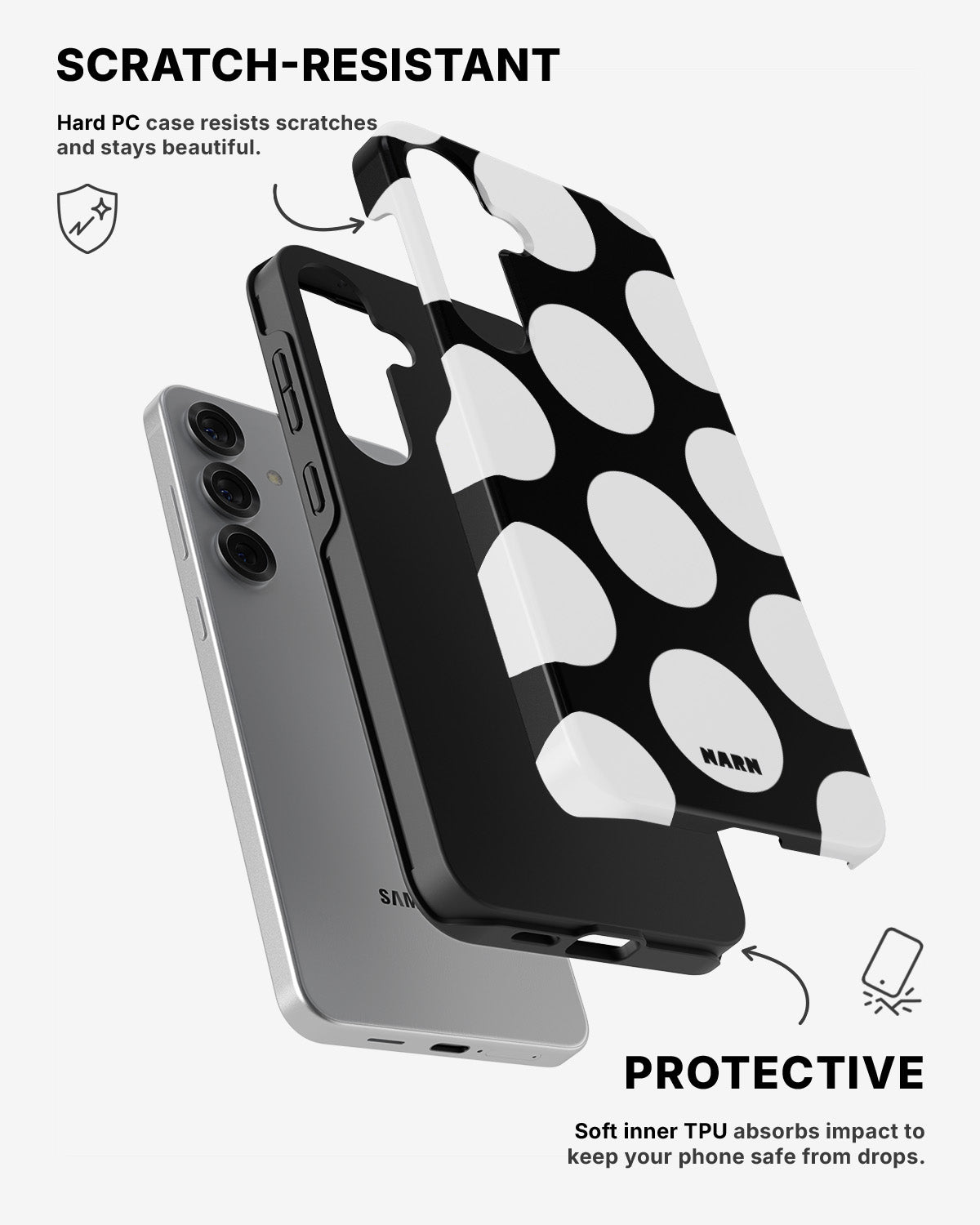 Samsung Galaxy S25 Tough Case – Bold Dots - View 2