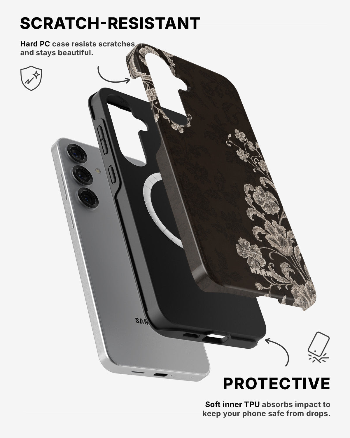 Samsung Galaxy S25 Tough Case – Ivory Bloom - View 2