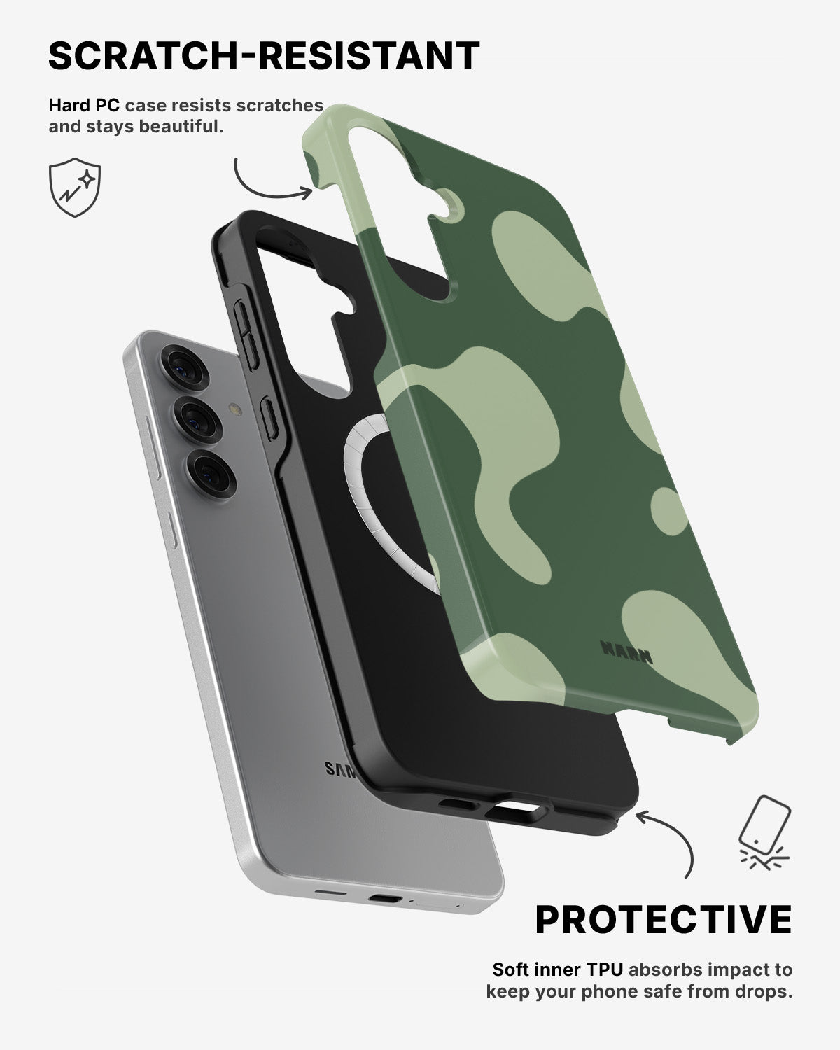 Samsung Galaxy S25 Tough Case – Green Blend - View 2