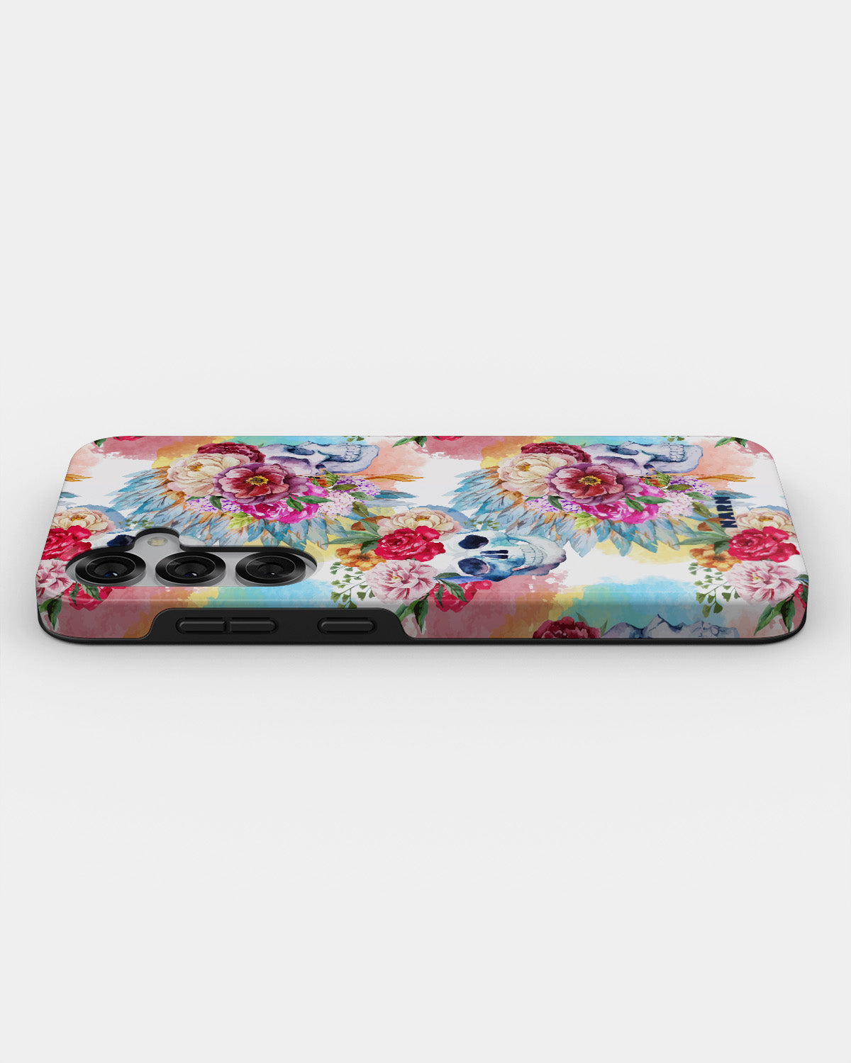 Samsung Galaxy S25 Tough Case – Flowered Skulls - View 3