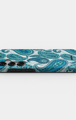 Samsung Galaxy S25 Tough Case – Turquoise Paisley - View 3