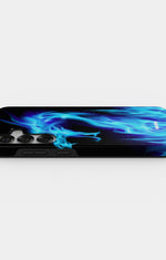 Samsung Galaxy S25 Tough Case – Blue Flames Dragon - View 3