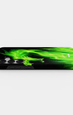 Samsung Galaxy S25 Tough Case – Green Flames Dragon - View 3