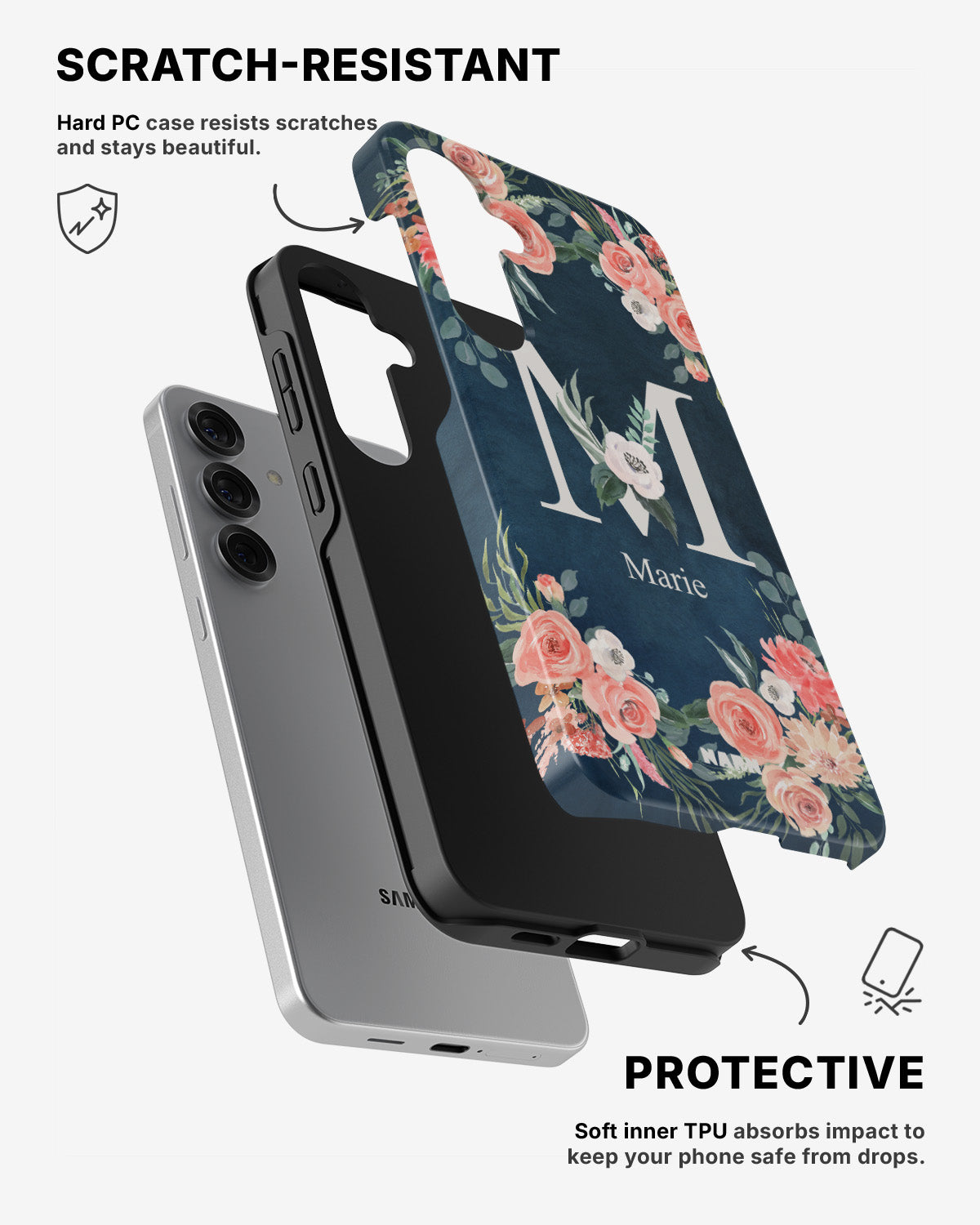 Samsung Galaxy S24 5G Tough Case – Custom - Floral - View 2