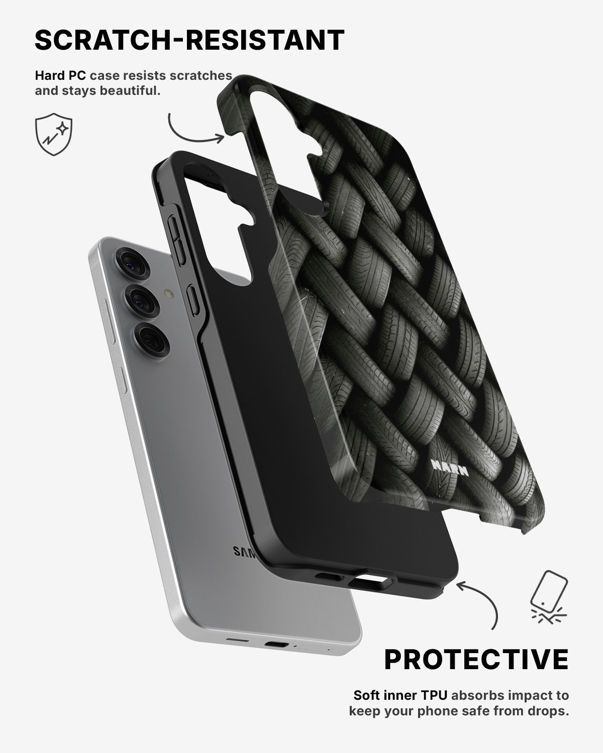 Samsung Galaxy S24 5G Tough Case – Tires Wall - View 2