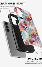 Samsung Galaxy S24 5G Tough Case – Flowered Skulls - View 2