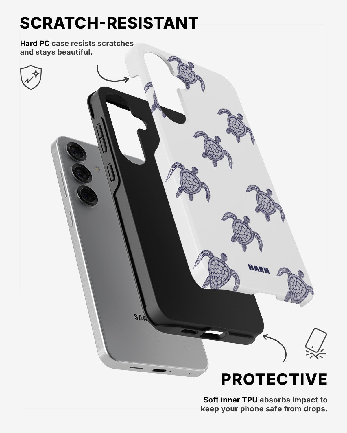 Samsung Galaxy S24 5G Tough Case – Blue Turtles - View 2