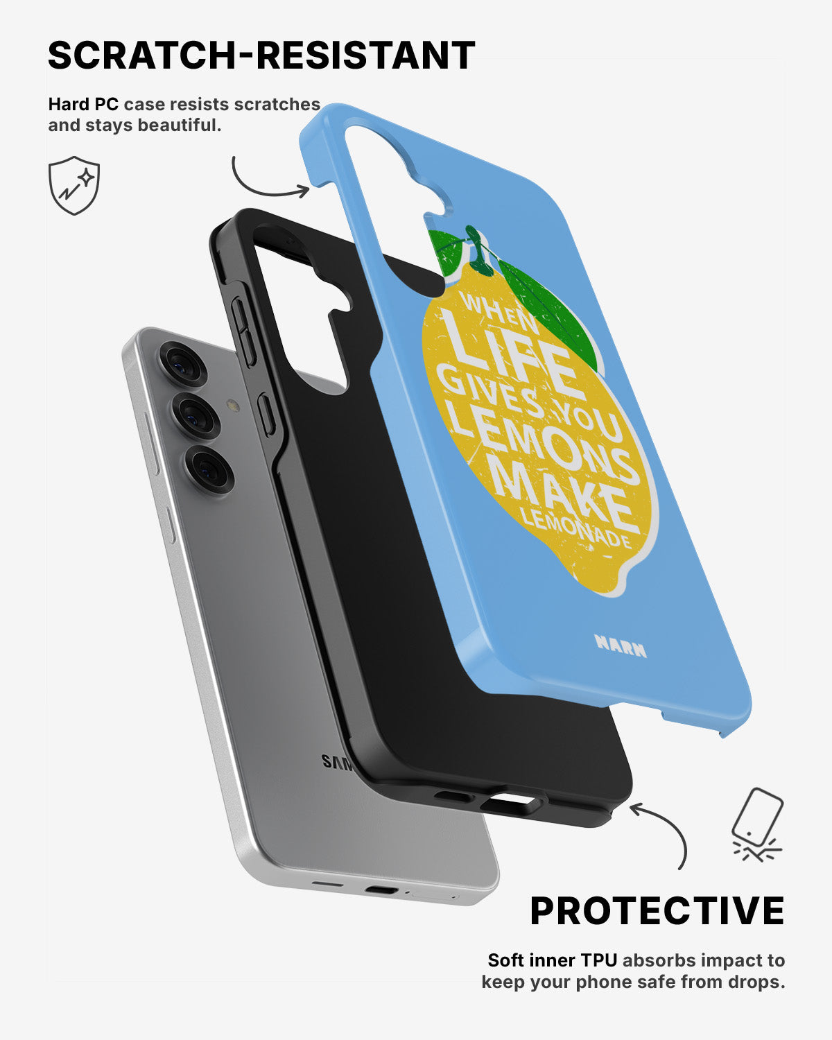 Samsung Galaxy S24 5G Tough Case – Lemon Quote - View 2