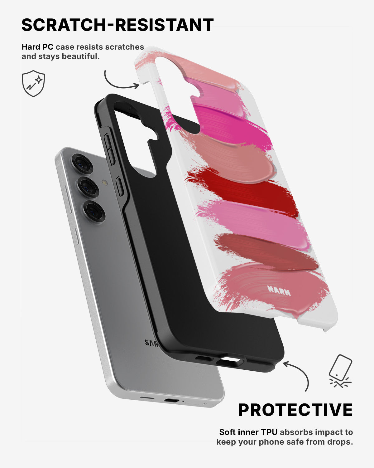 Samsung Galaxy S24 5G Tough Case – Lipstick Smears - View 2