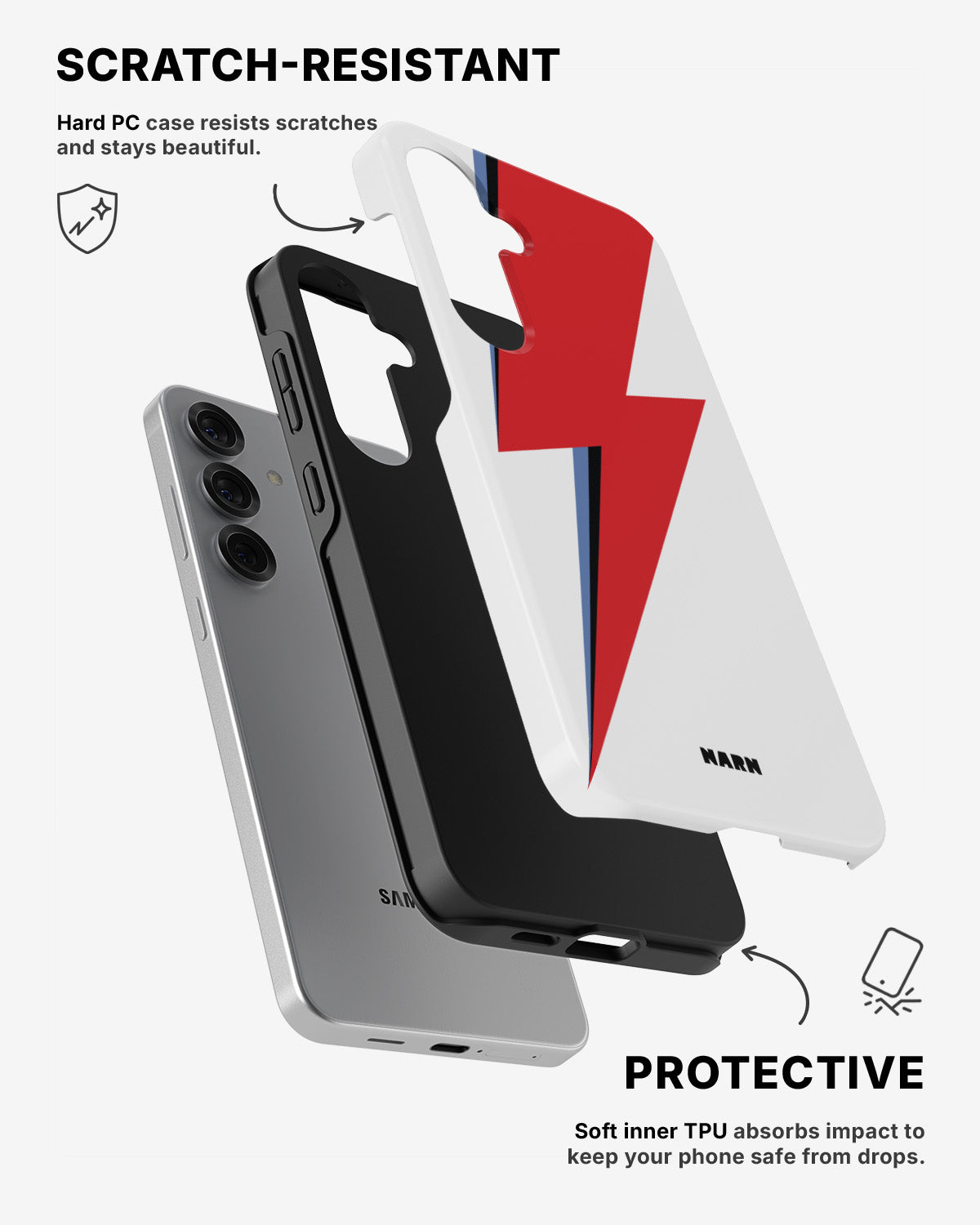 Samsung Galaxy S24 5G Tough Case – White Bowie  - View 2