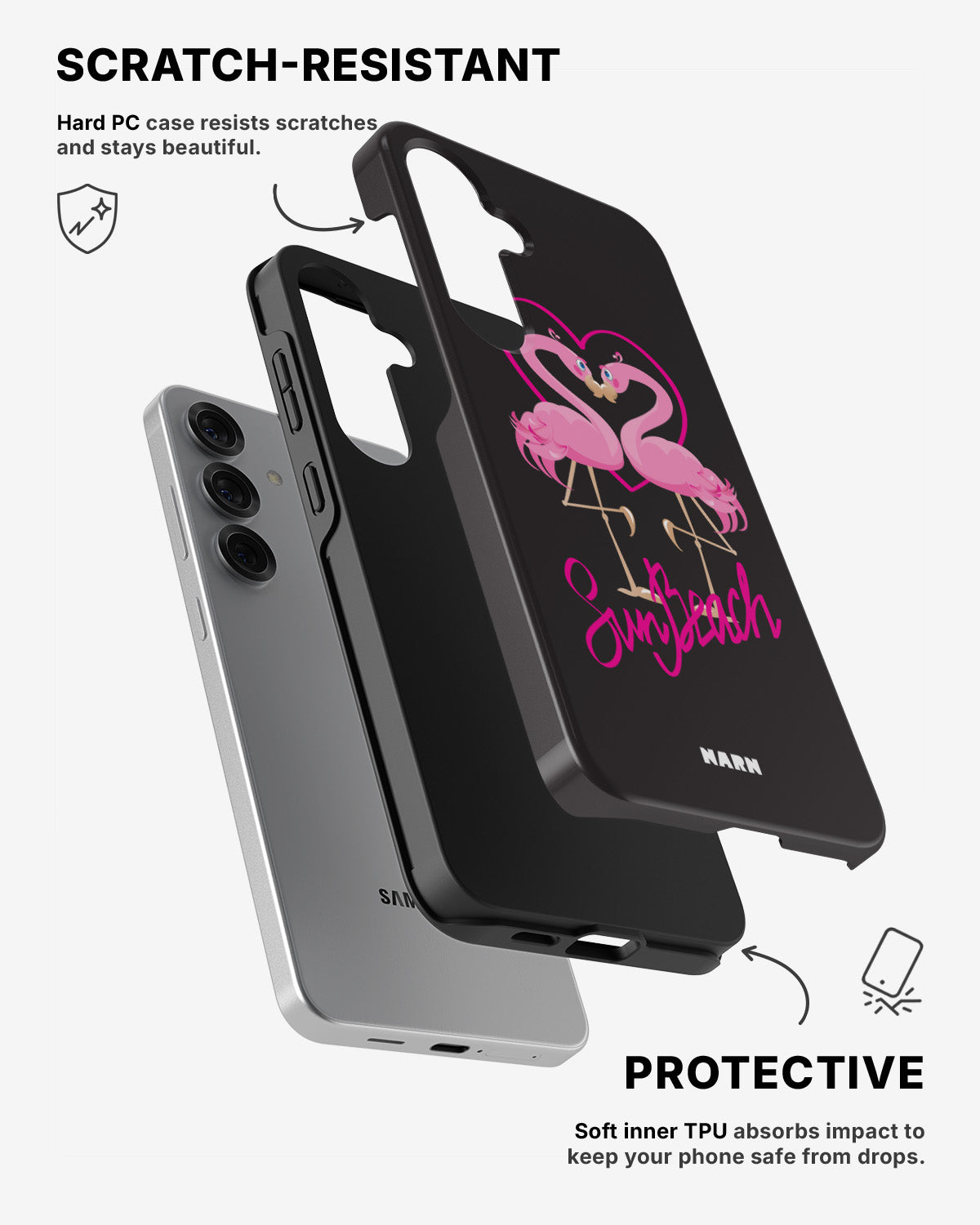 Samsung Galaxy S24 5G Tough Case – Beach Flamingo - View 2