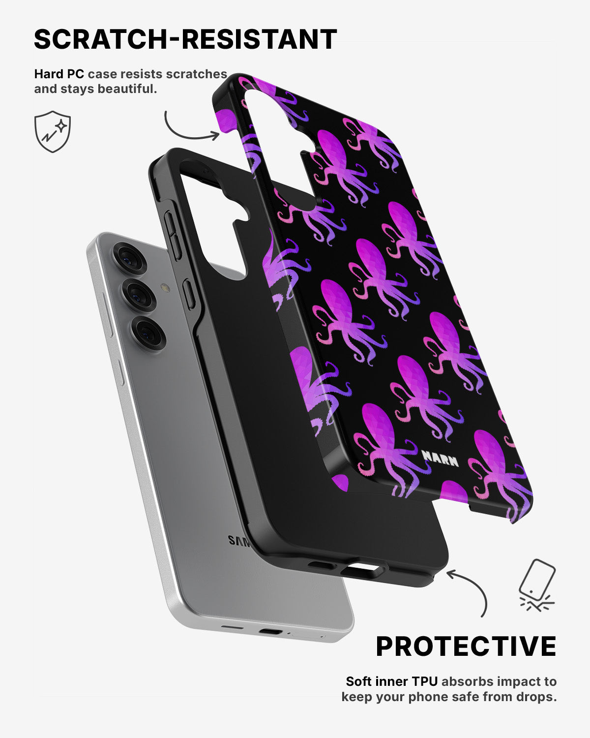 Samsung Galaxy S24 5G Tough Case – Octopus Pattern - View 2