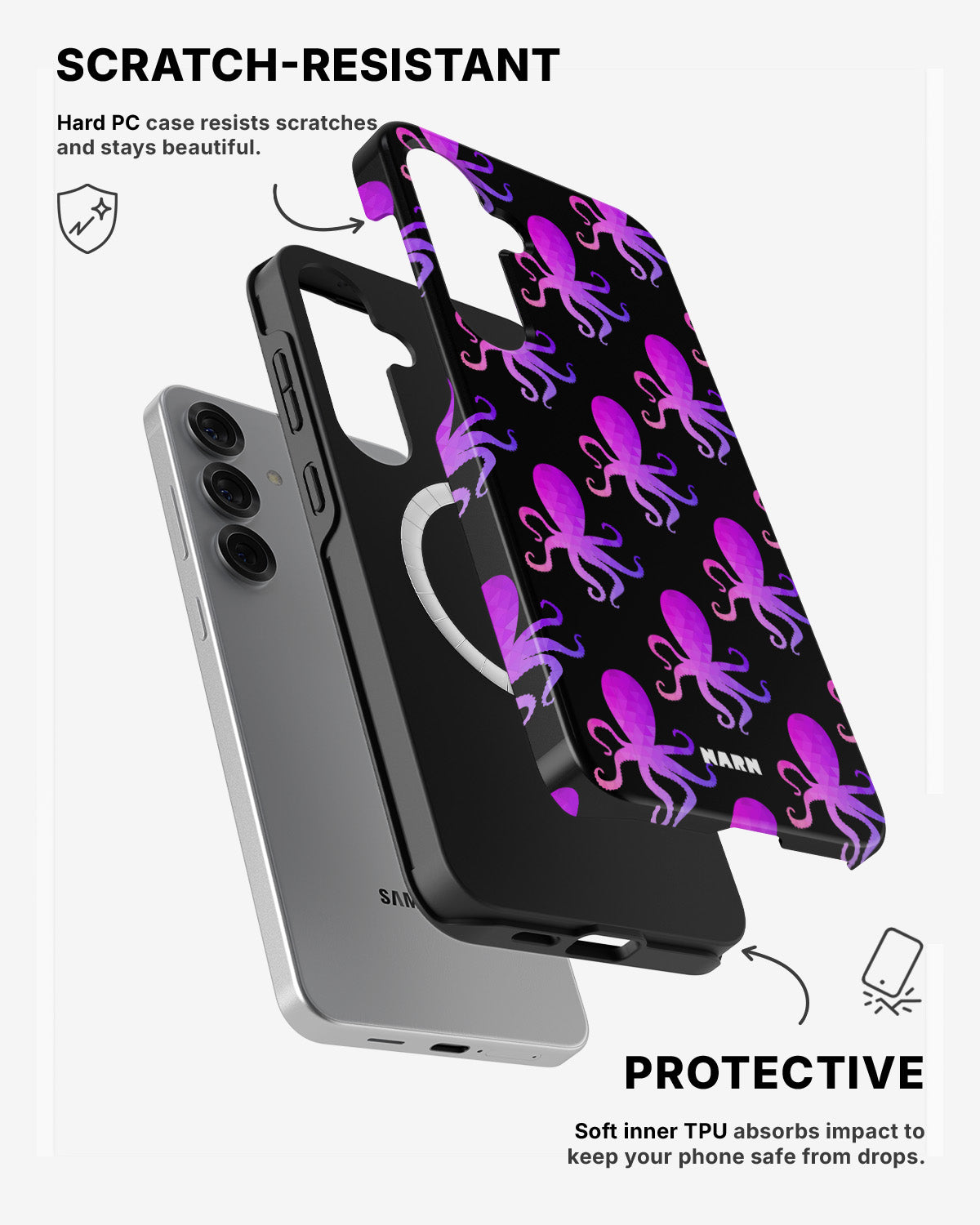 Samsung Galaxy S24 5G Tough Case – Octopus Pattern - View 2