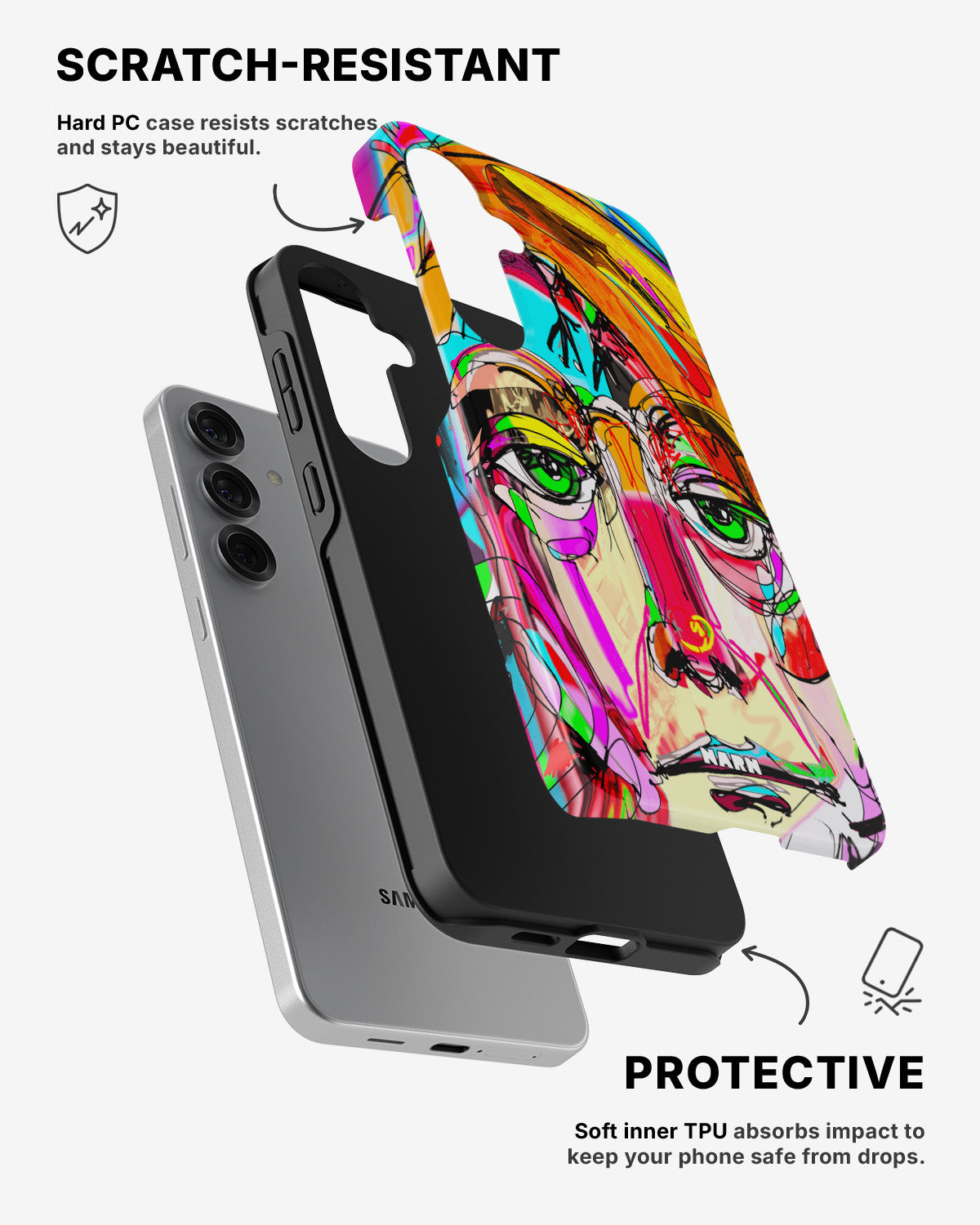 Samsung Galaxy S24 5G Tough Case – Abstract Portrait - View 2