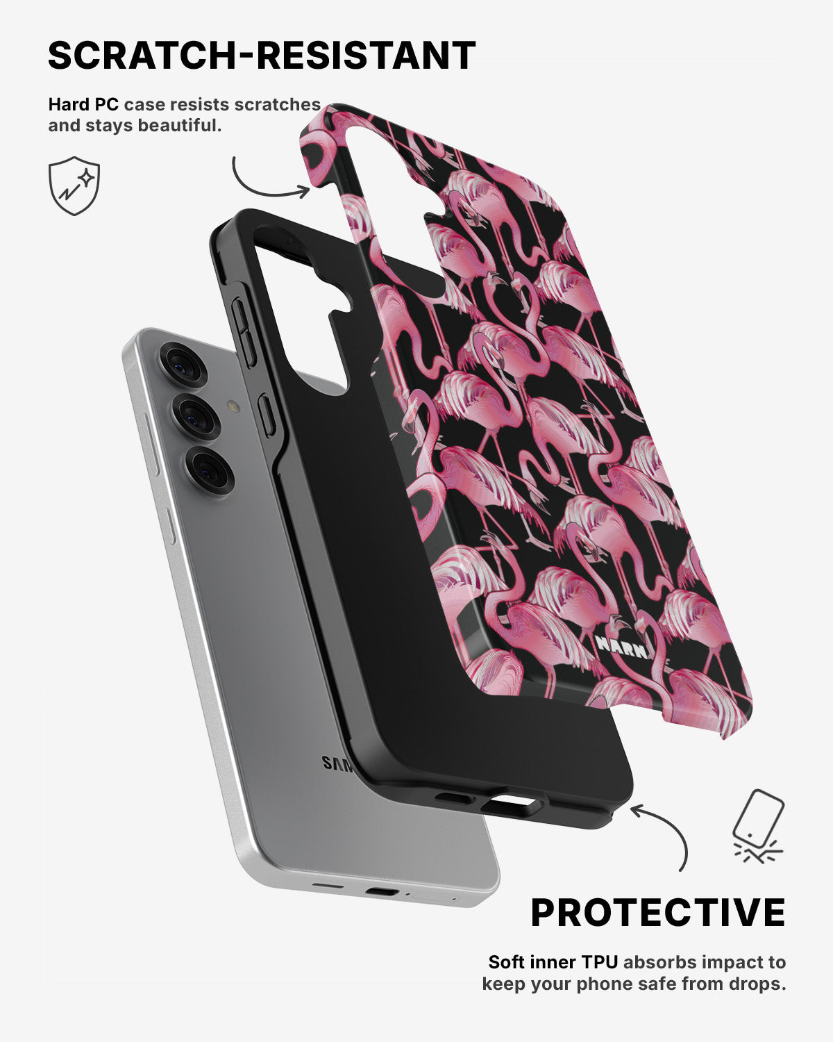 Samsung Galaxy S24 5G Tough Case – Flamingos - View 2