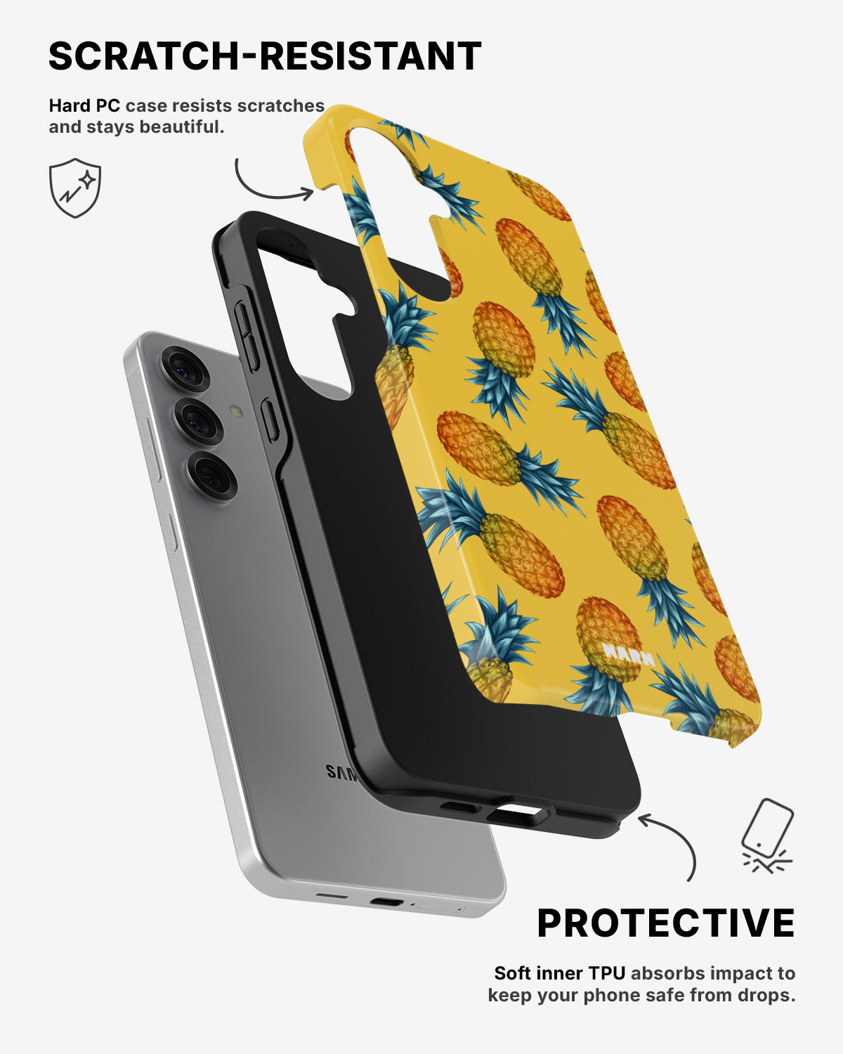 Samsung Galaxy S24 5G Tough Case – Sunny Pineapple - View 2