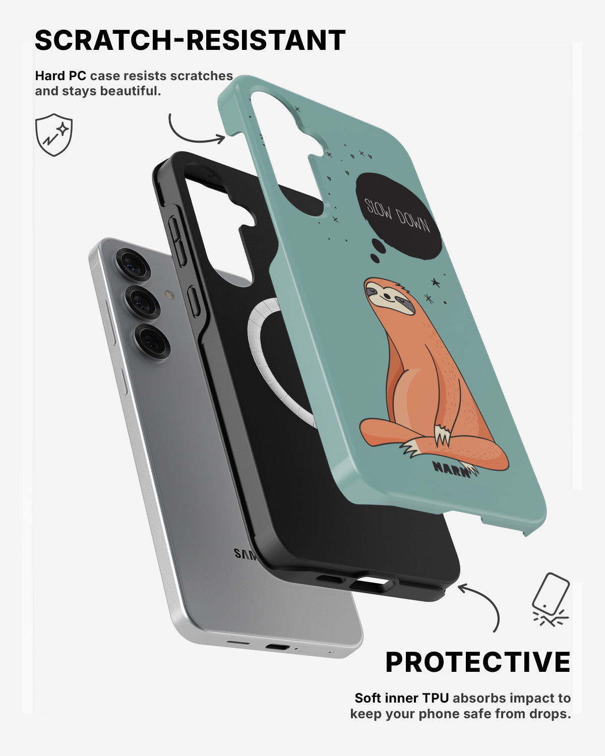 Samsung Galaxy S24 5G Tough Case – Slow Down Sloth - View 2