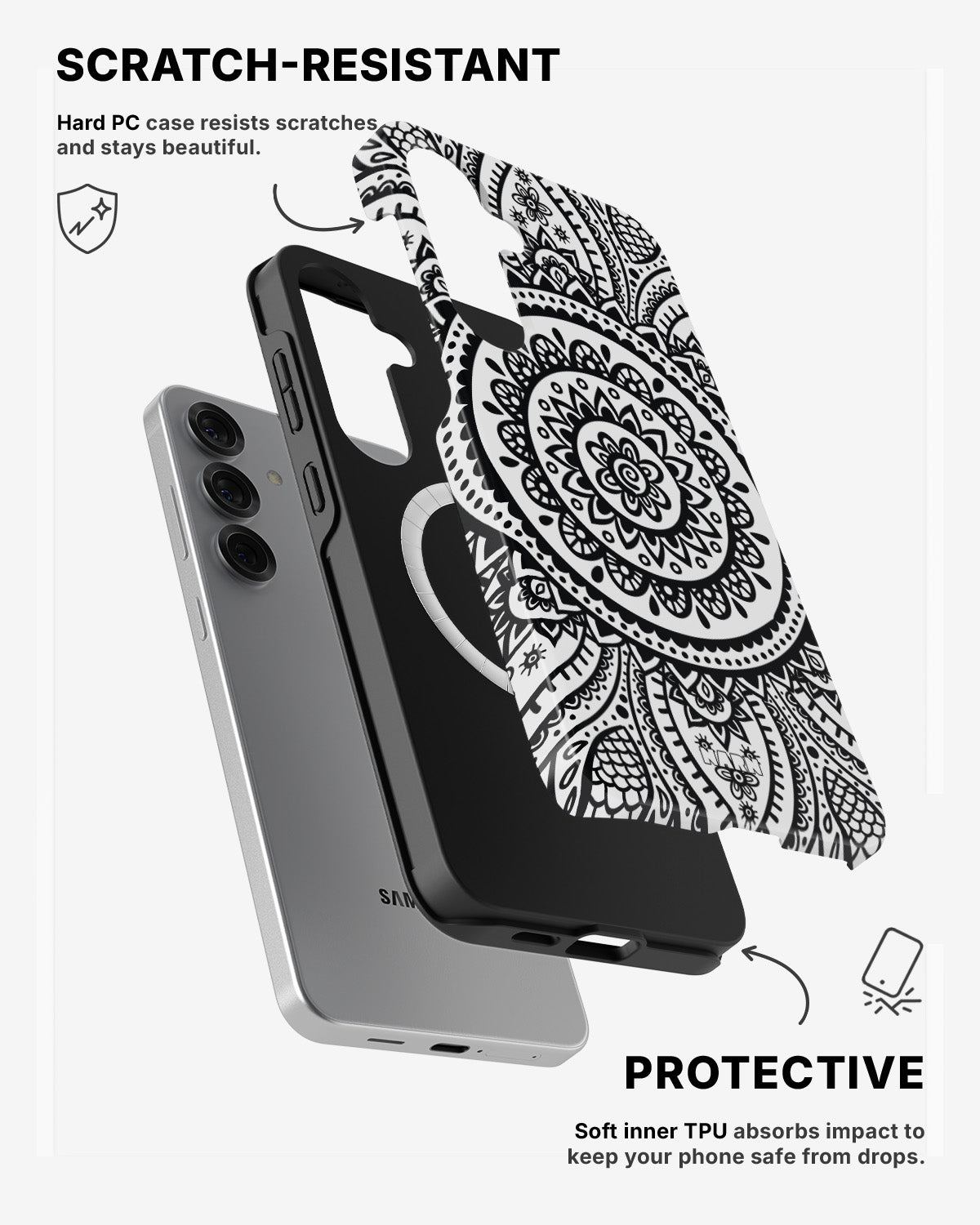 Samsung Galaxy S24 5G Tough Case – Henna Mandala - View 2