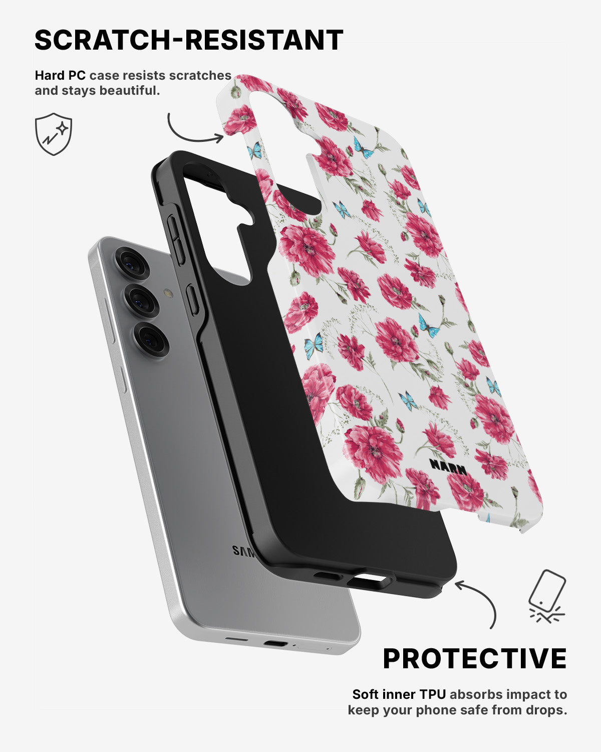 Samsung Galaxy S24 5G Tough Case – Poppies in Bloom - View 2