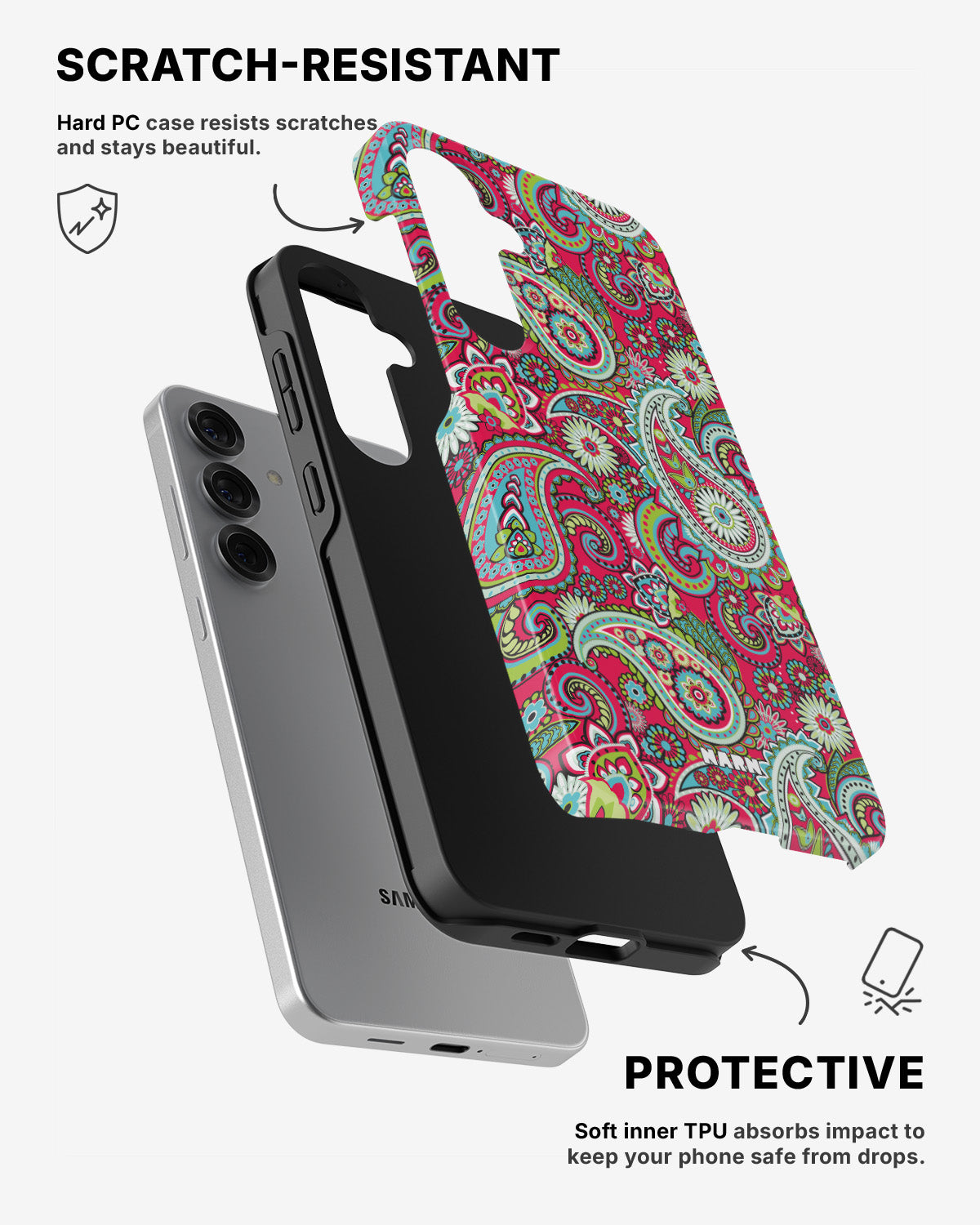 Samsung Galaxy S24 5G Tough Case – Paisley Paradise - View 2