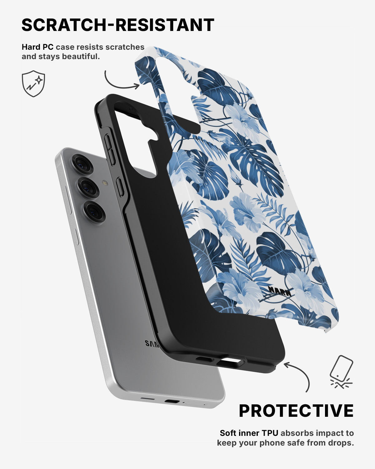 Samsung Galaxy S24 5G Tough Case – Blue Tropics - View 2